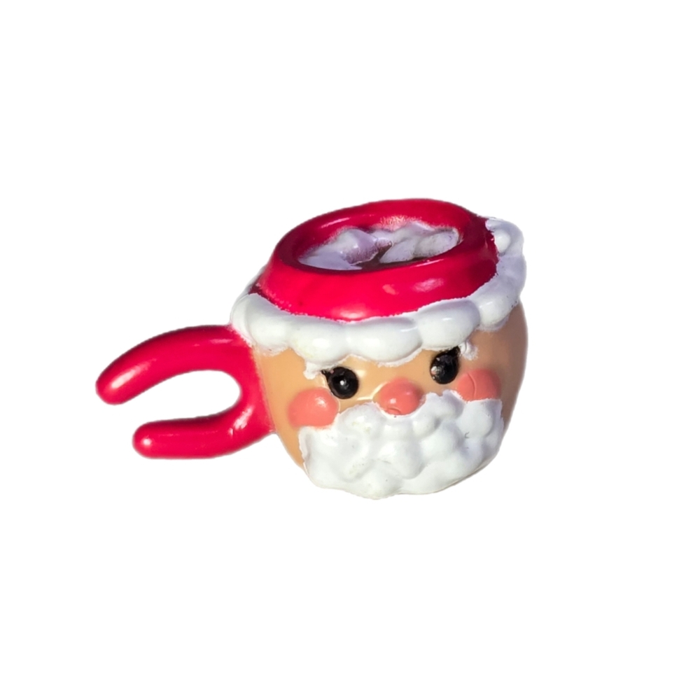 Mattel Barbie Doll Winter Hot Chocolate Marshmallow Santa Mug Coffee Cup Diorama